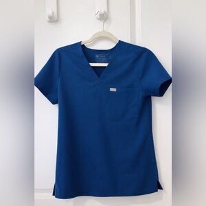 Figs V-Neck Scrub Top in Royal Blue